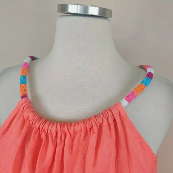 🏝 St Tropez west coral linen dress size small 🦀 - Picture 3 of 8